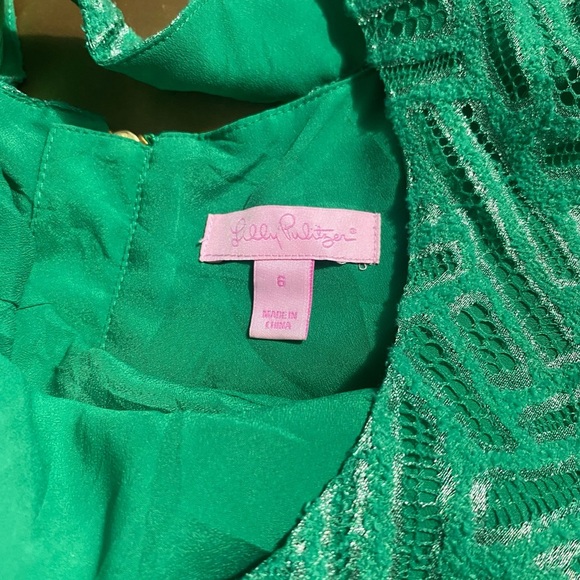 Lilly Pulitzer Green Sheath Dress Long Sleeve Crew Neck - Picture 5 of 12